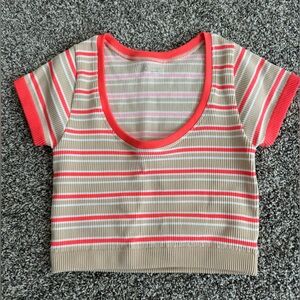 Offline by Aerie Striped Short Sleeve Top